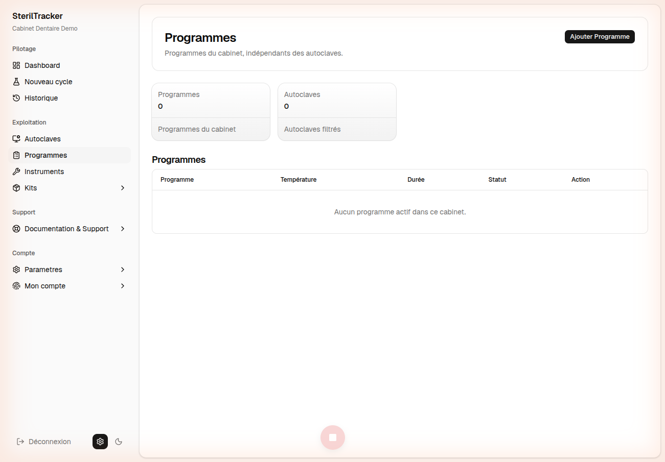 Liste des programmes